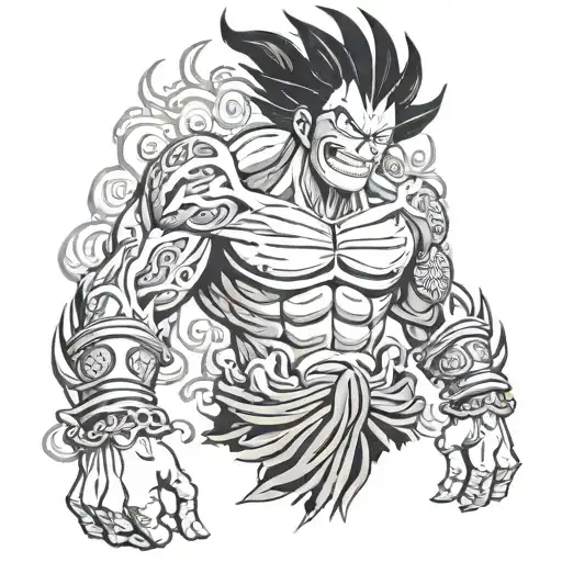 luffy 5th gear vs. kaido chest tattoo design tattoo design idea