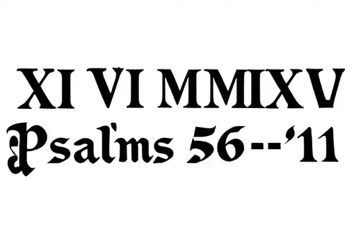 "XI VI MMXV
Psalms 56:11" tattoo design idea