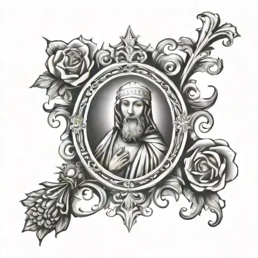 The blood of Christ, the Virgin of Mercy and Saint Benedict tattoo design idea