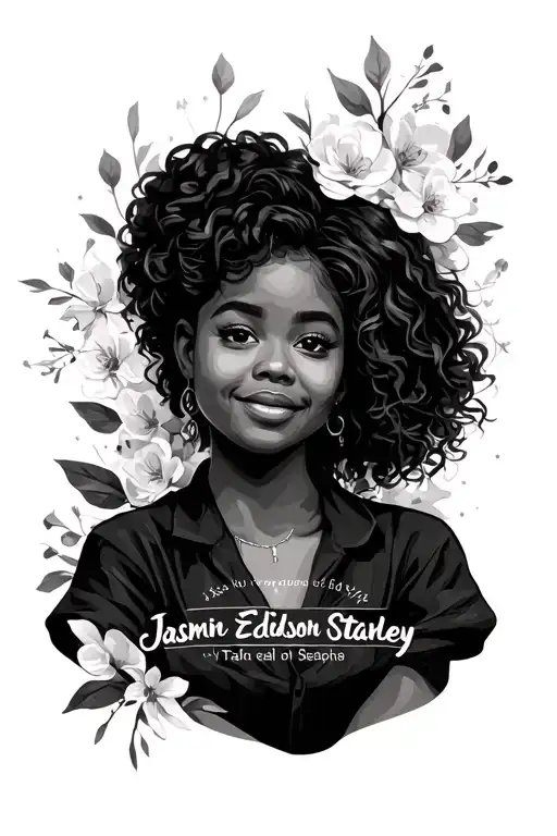 "Jasmin Edison Stanley " names of your family members tattoo design idea