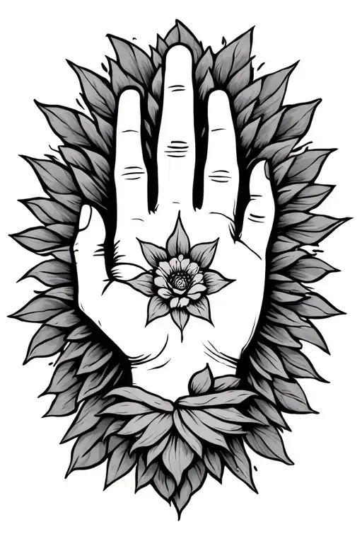 Healing Hand symbol tattoo design idea