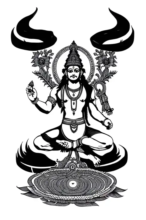 Band Tattoo With Hanuman Ji Gada Chakra Shank tattoo design idea