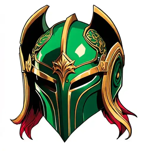 Loki helmet tattoo design idea