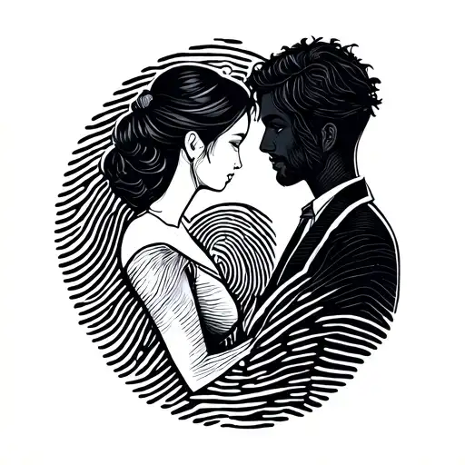 couples thumb print tattoo design combining tattoo design idea