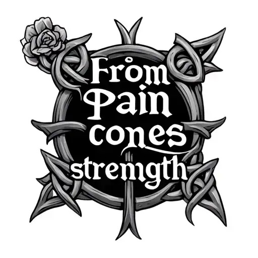 "From pain comes strength" celtic cross tattoo tattoo design idea