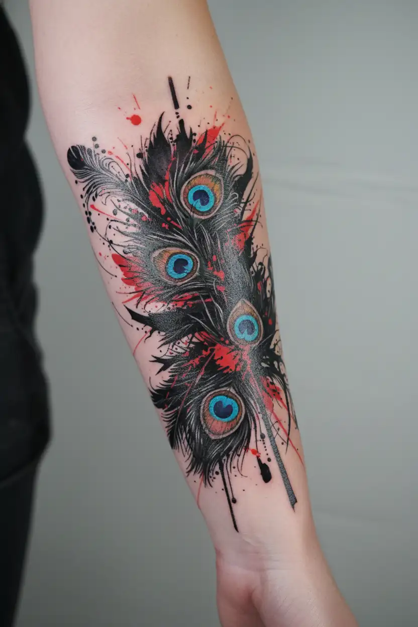 Peacock feather tattoo design idea