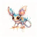 Cute animal with big eyes tattoo design idea