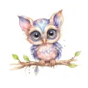 Cute animal with big eyes tattoo design idea