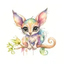 Cute animal with big eyes tattoo design idea