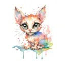 Cute animal with big eyes tattoo design idea