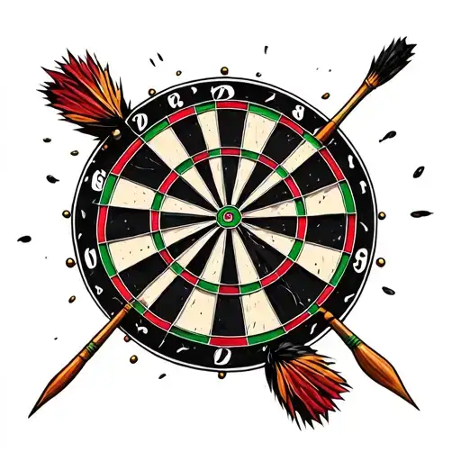 darts in a dartboard tattoo design idea