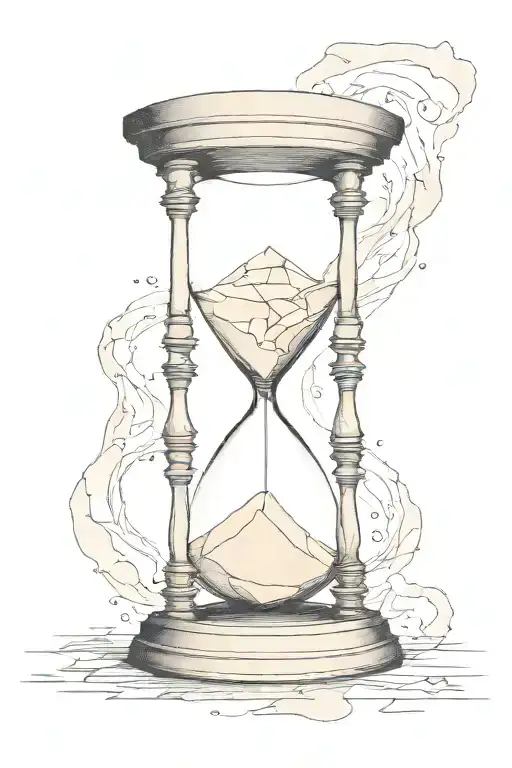 Broken hourglass tattoo design idea