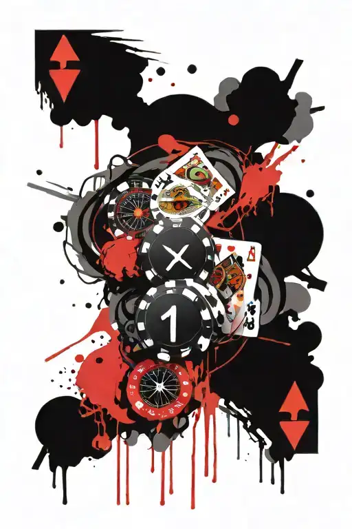 gambling fast life tattoo design idea