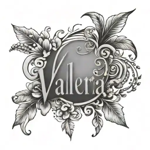 the name "Valeria" tattoo design idea