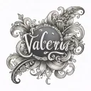 the name "Valeria" tattoo design idea