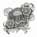 the name "Valeria" tattoo design idea