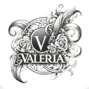 the name "Valeria" tattoo design idea