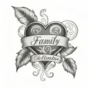 heart with signature family and dates of birth 14.10 12.10 31.05 26.01 03.06 tattoo design idea