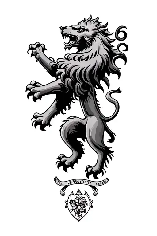 scottish rampant lion tattoo design idea