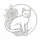 pet cat loss memorial  in tattoo design idea