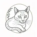 pet cat loss memorial  in tattoo design idea