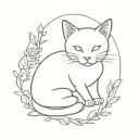 pet cat loss memorial  in tattoo design idea