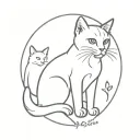 pet cat loss memorial  in tattoo design idea
