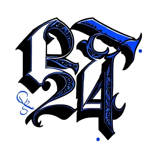 "24" #24 royal blue tattoo design idea