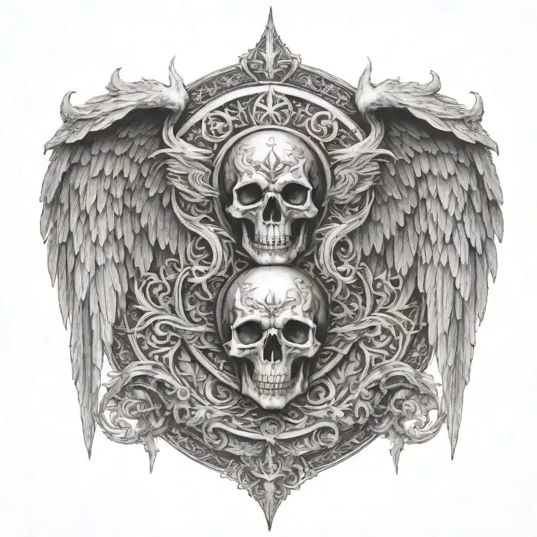 death angel love family strength courage bravery honor tattoo design idea