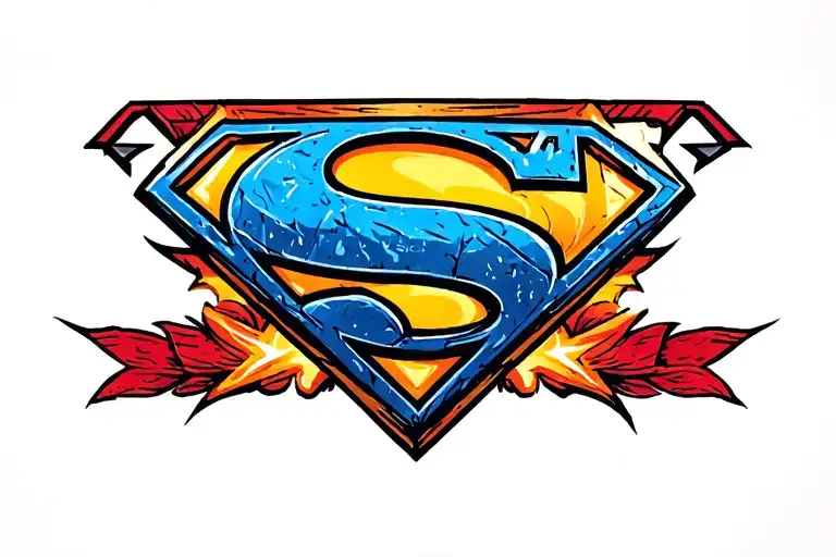 runestone superman symbol tattoo design idea