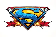 runestone superman symbol tattoo design idea
