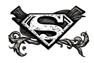 runestone superman symbol tattoo design idea