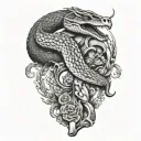 gadsdan snake flintlock pistols tattoo design idea