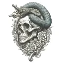 gadsdan snake flintlock pistols tattoo design idea
