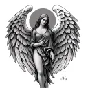 angel wing memorial for mom tattoo design idea