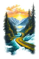 road to riches half arm sleeve tattoo design idea