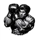 A muscle boxer milk that is wearing gloves tattoo design idea