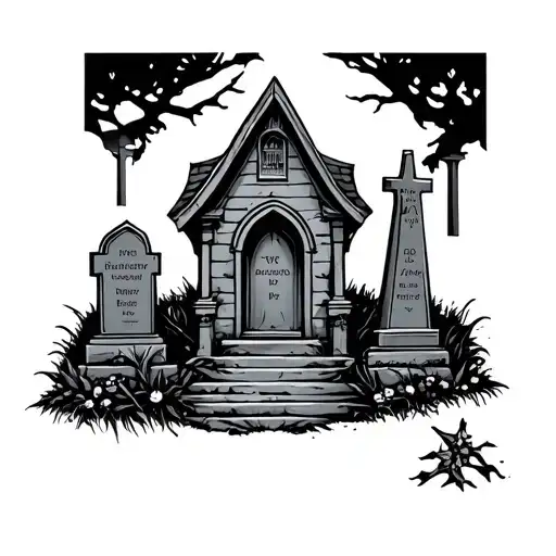 Graveyard tattoo design idea