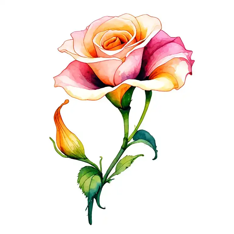 calla Lily flower and rose tattoo design idea