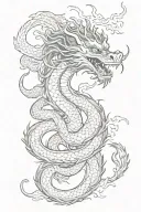 Chinese dragon with smoke and spine tattoo tattoo design idea