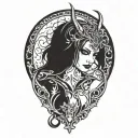 Demoness tattoo design idea