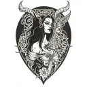 Demoness tattoo design idea
