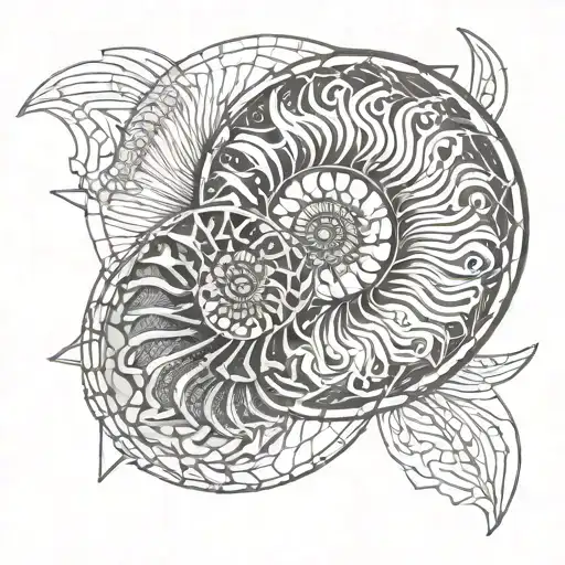 ammonite tattoo design idea