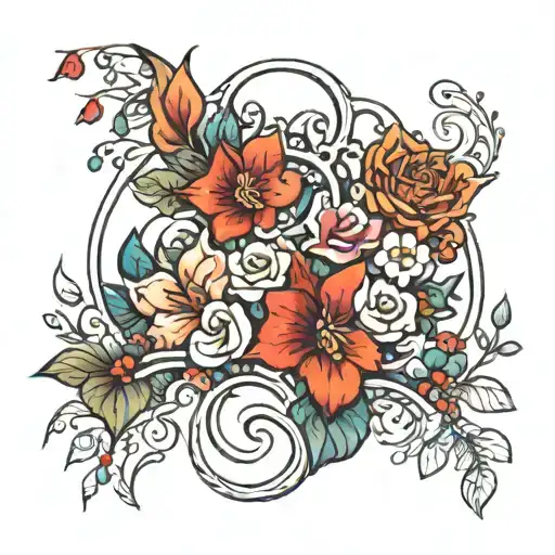 trisha & sarisha tattoo design idea