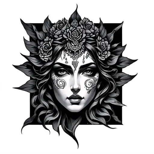 devi written tattoo design idea