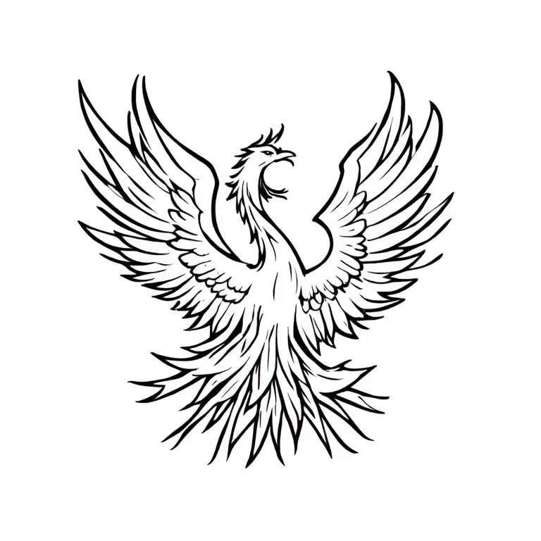 phoenix rising tattoo design idea
