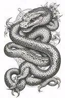 Snake with gemini, masculine tattoo tattoo design idea
