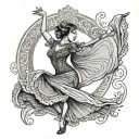 flamenco dancer tattoo design idea