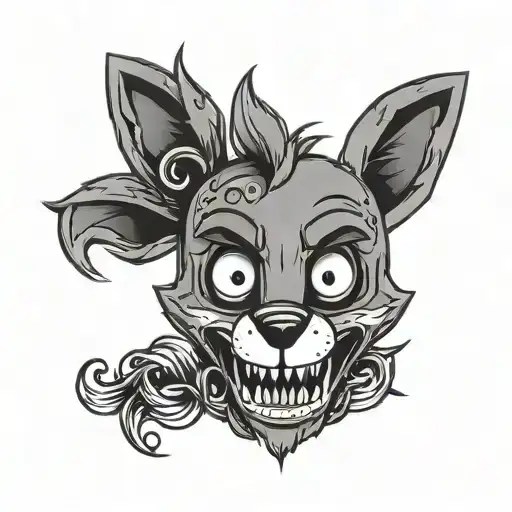 Five nights at Freddy's inspired minimalistic tattoo about foxy tattoo design idea