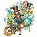 characters from the Alice in Wonderland tattoo design idea